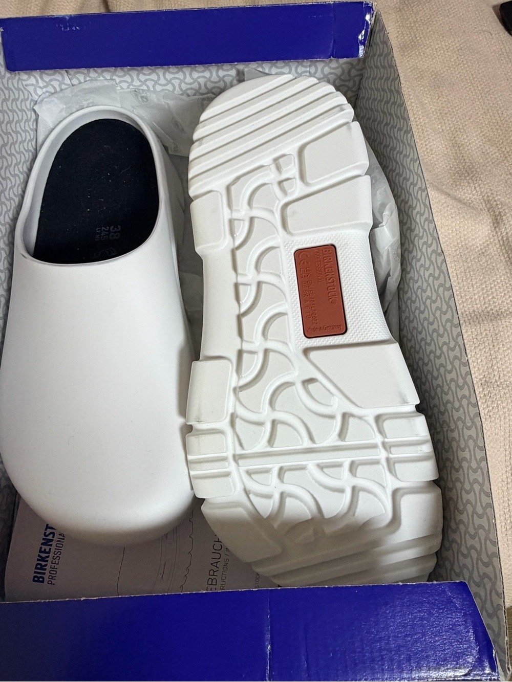 Birkenstock Super Birki 2.0 White Clogs EU 38 US 7 Regular Fit Professional